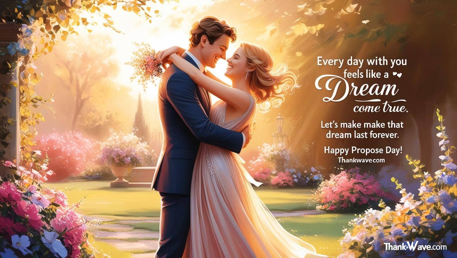 Every day with you feels like a dream come true. Let’s make that dream last forever. Happy Propose Day!