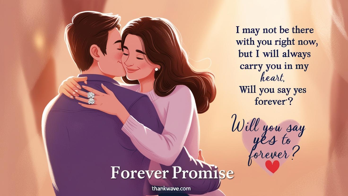 I may not be there with you right now, but I will always carry you in my heart. Will you say yes to forever?