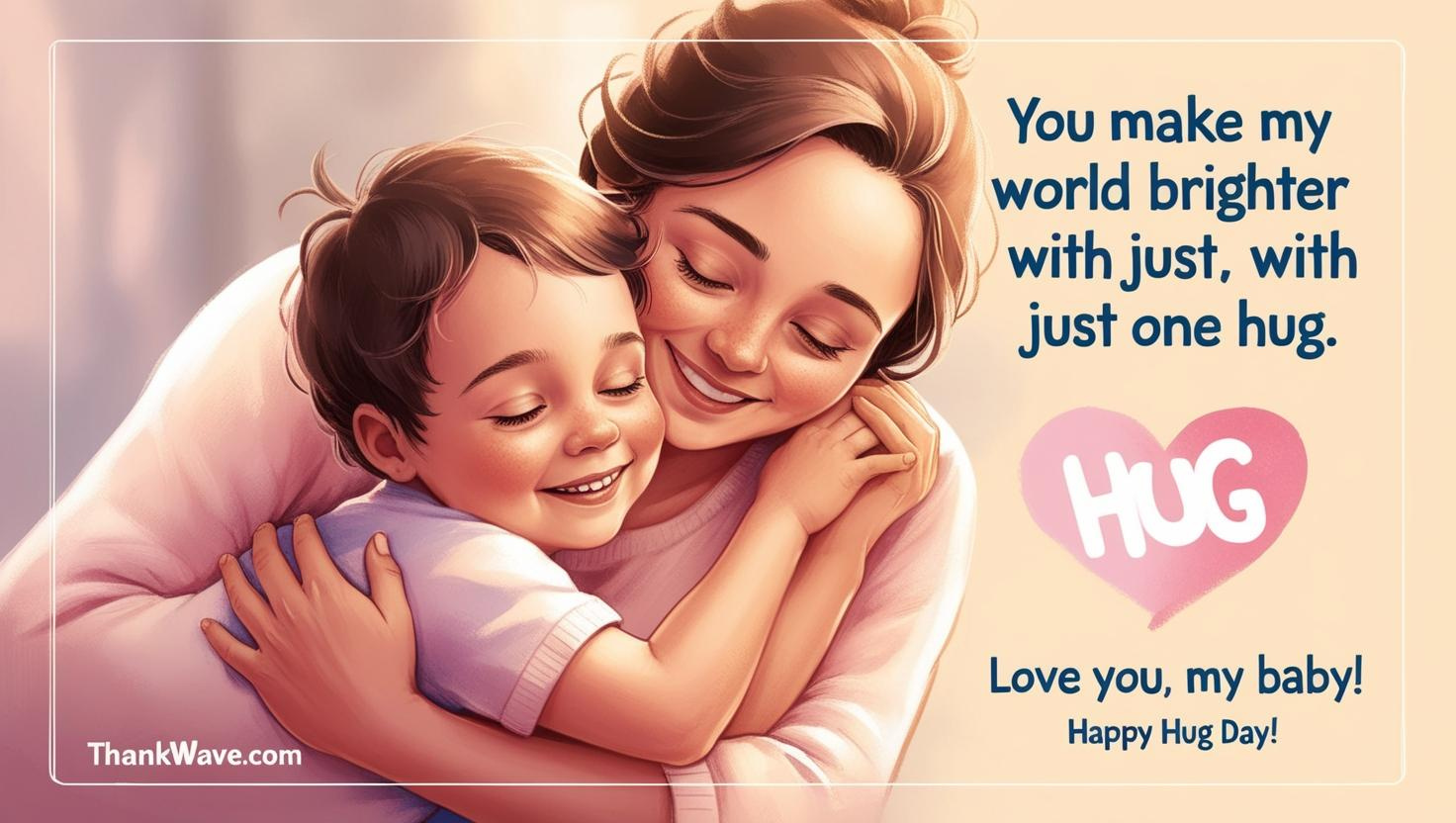 “You make my world brighter with just one hug. Love you, my baby!”