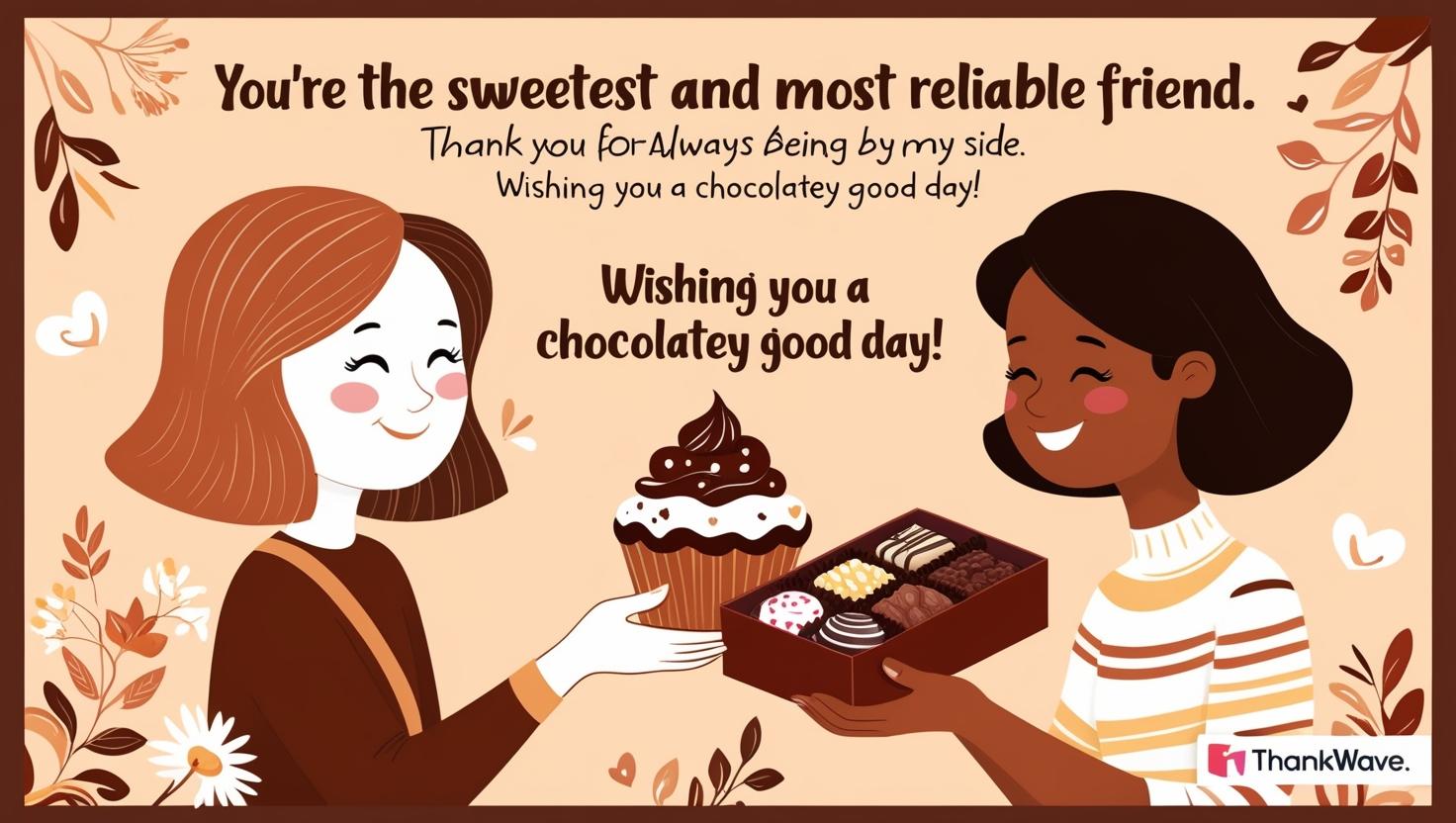 You’re the sweetest and most reliable friend. Thank you for always being by my side. Wishing you a chocolatey good day!