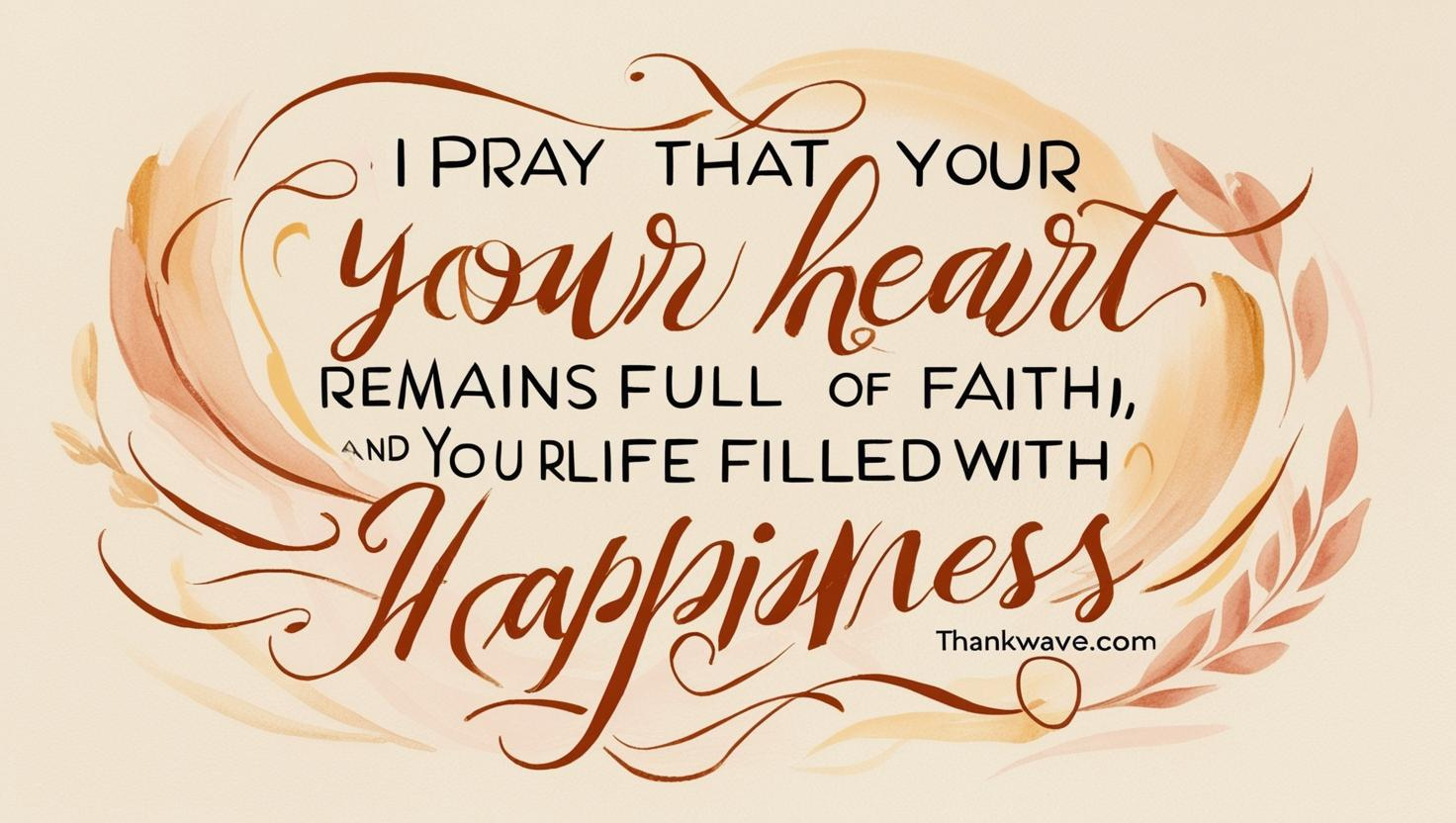 I pray that your heart remains full of faith, and your life is filled with happiness.