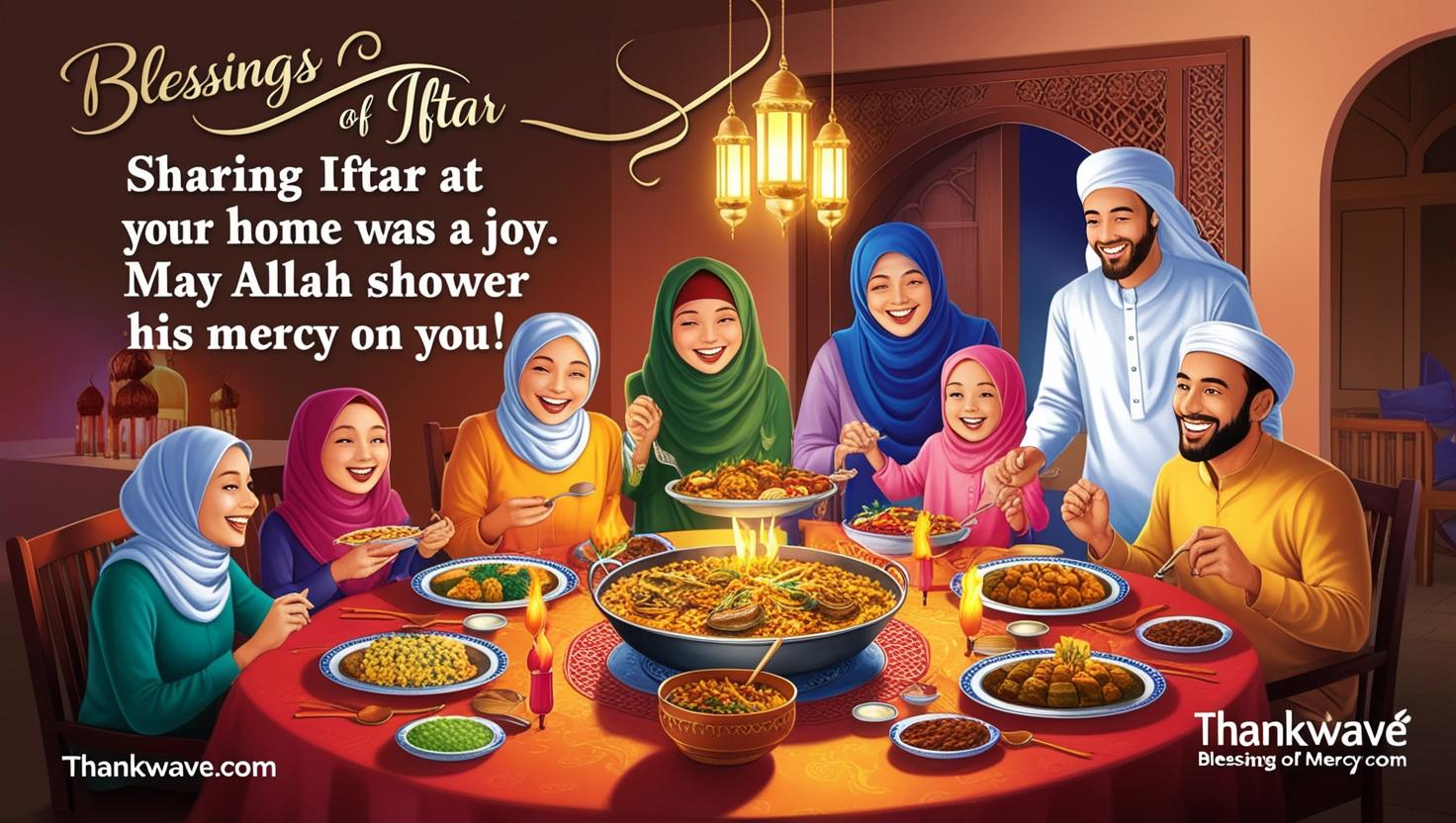 "Sharing Iftar at your home was a joy. May Allah shower His mercy on you!