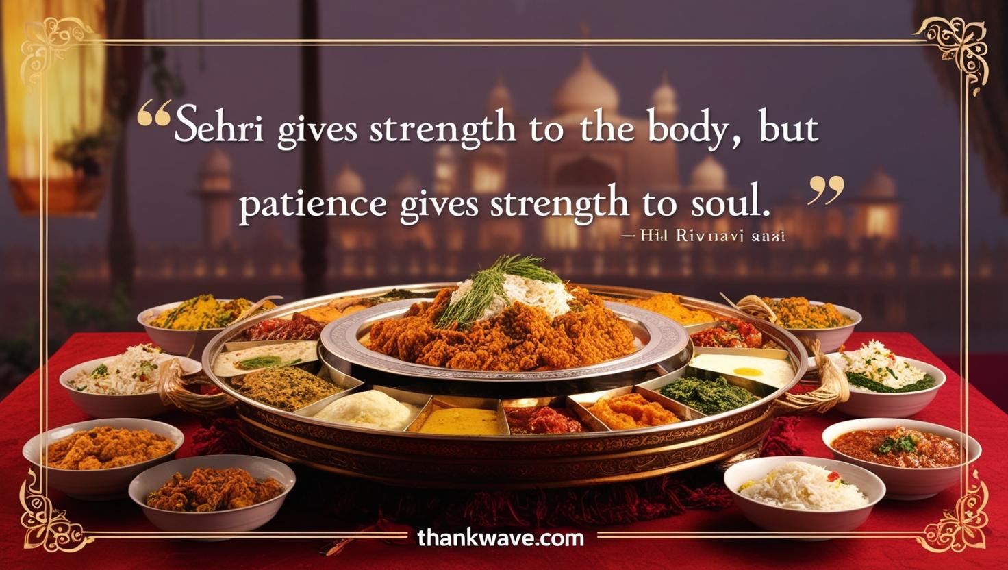 Sehri-gives strength-to the body but patience gives
strength to the soul.