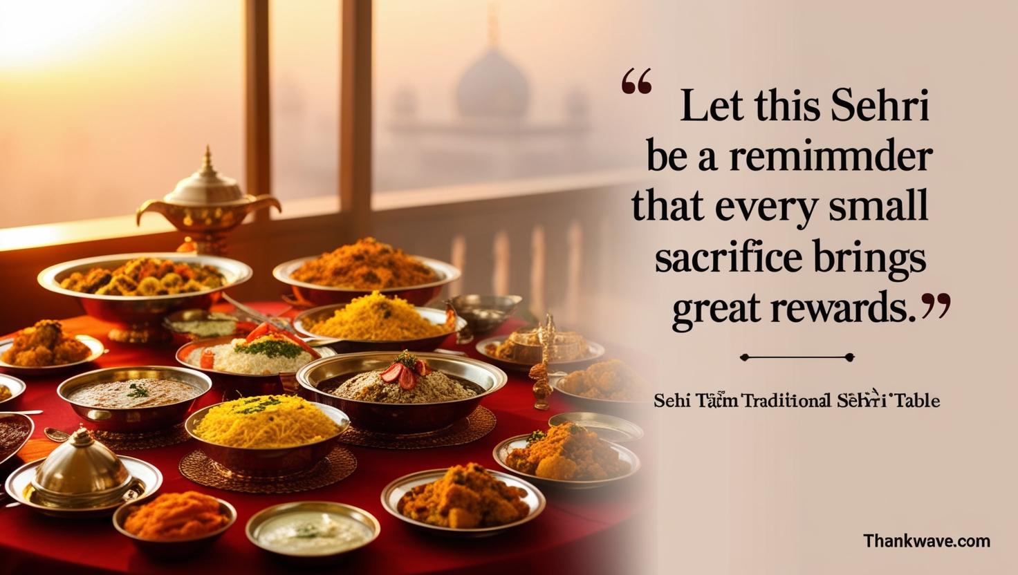 Let this Sehri be a reminder that every small sacrifice brings great rewards