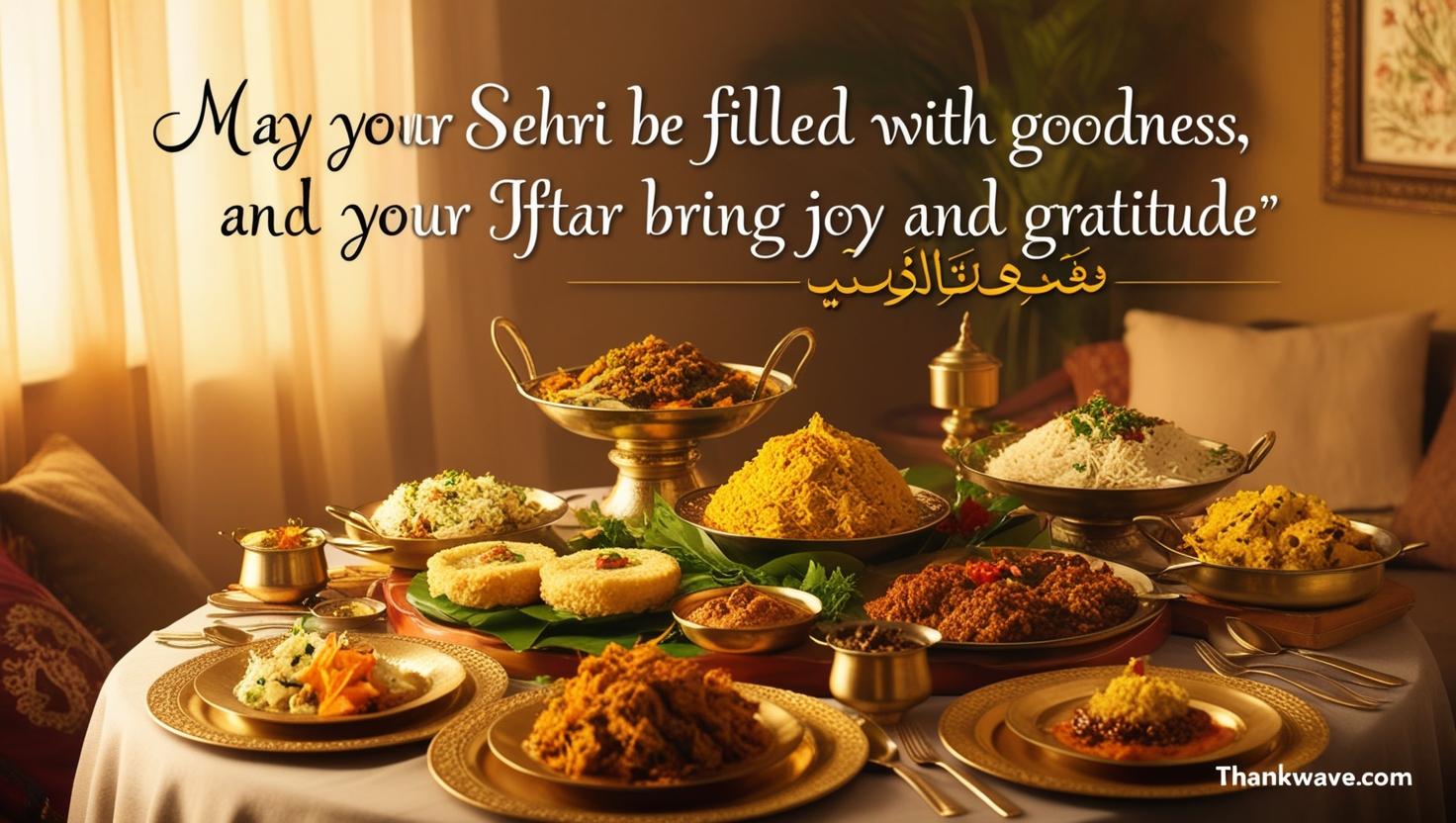 May your Sehri be filled with goodness, and your Iftar brings joy and gratitude.