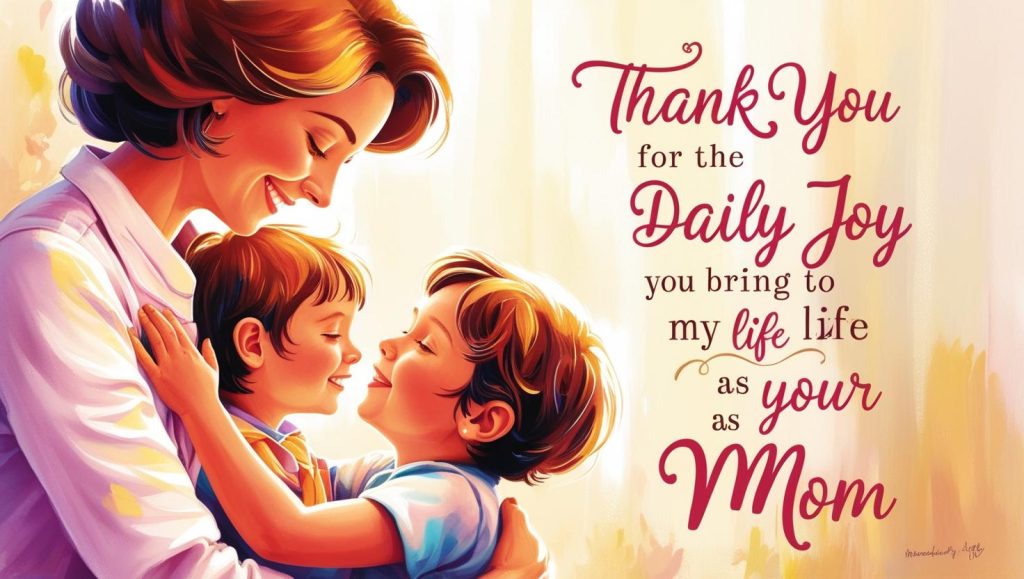 “Thank you for the daily joy you bring to my life as your mom.