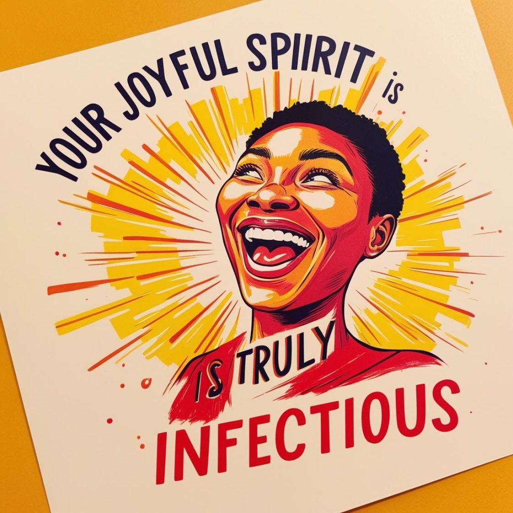 Your joyful spirit is truly infectious.