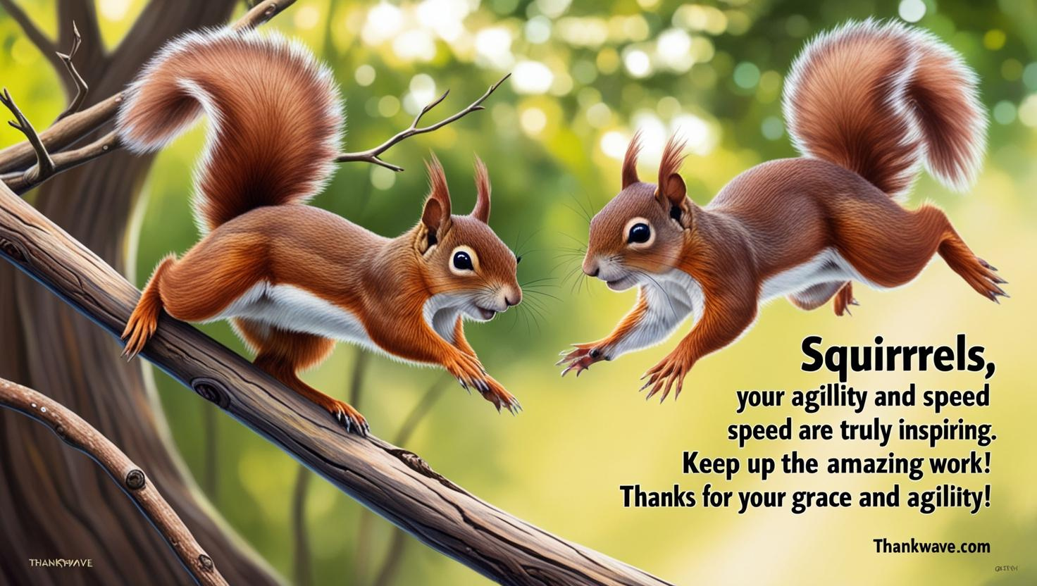 Squirrels, your agility and speed are truly inspiring. Keep up the amazing work!