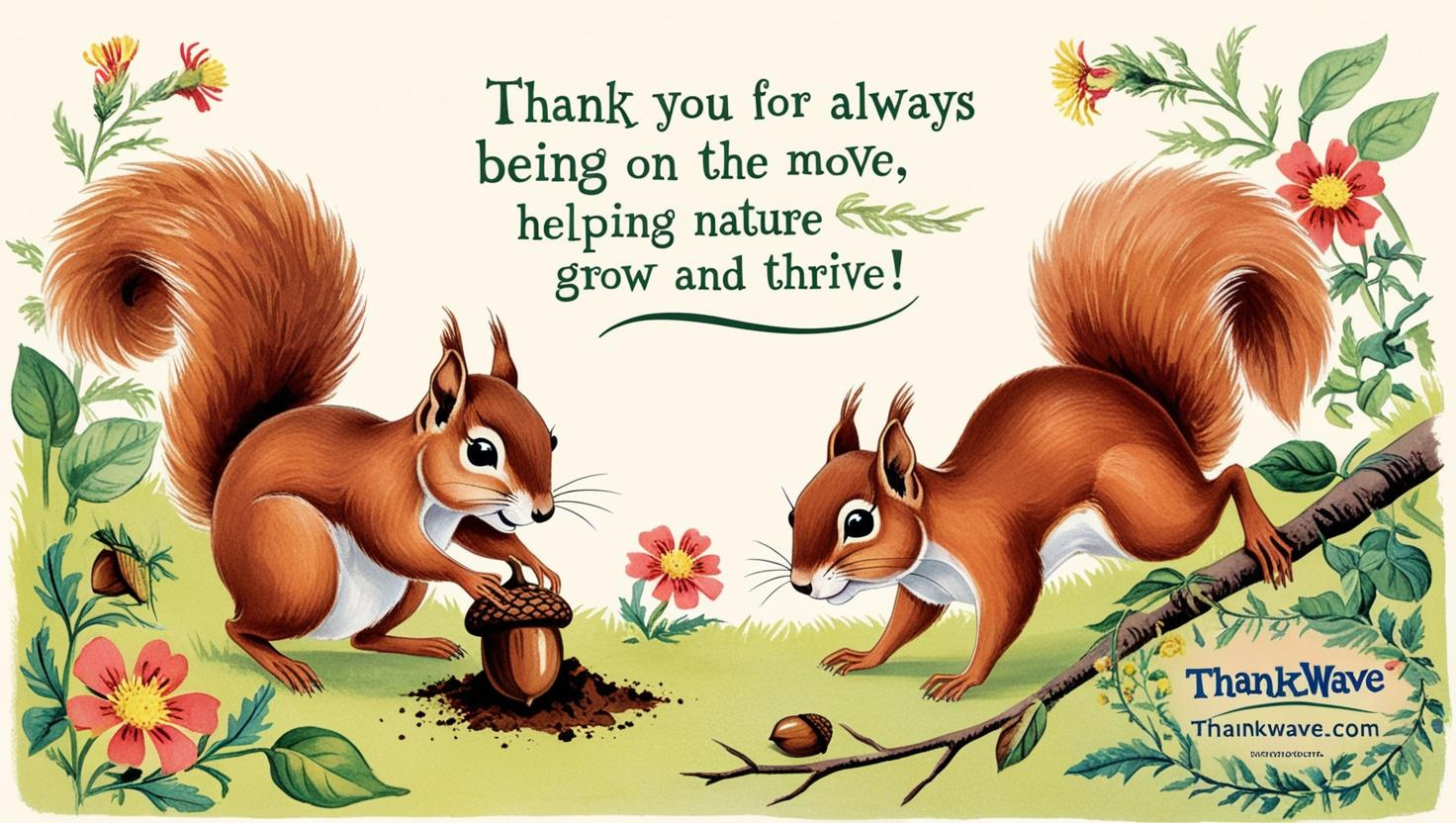 Thank you for always being on the move, helping nature grow and thrive!