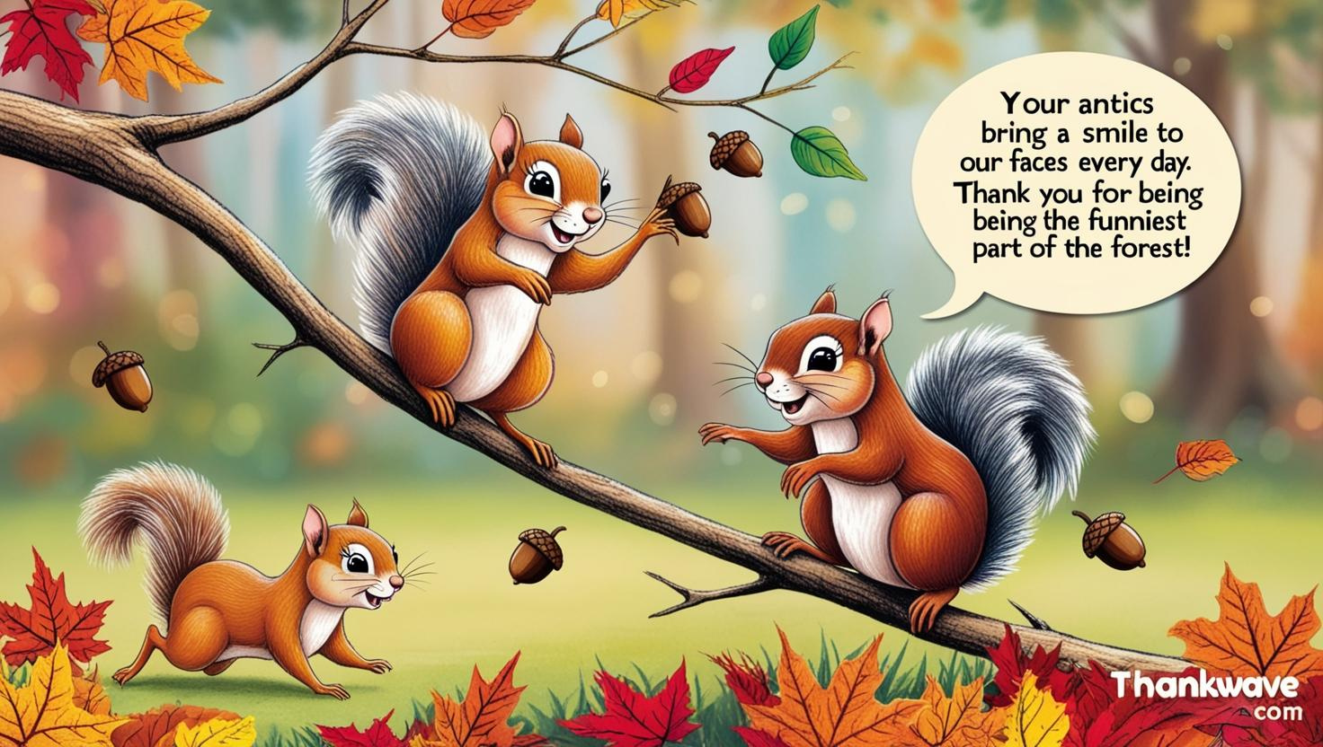 Your antics bring a smile to our faces every day. Thank you for being the funniest part of the forest!